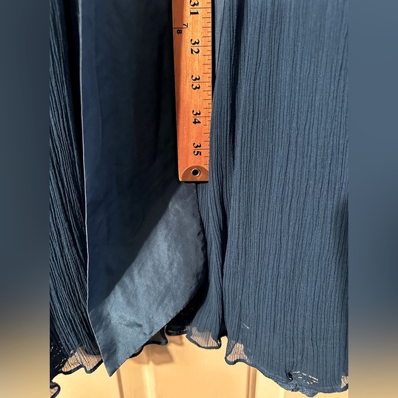 MOULINETTE SOEURS Anthropologie 8 Royal Blue Silk After Party Dress Empire Waist - Picture 10 of 10